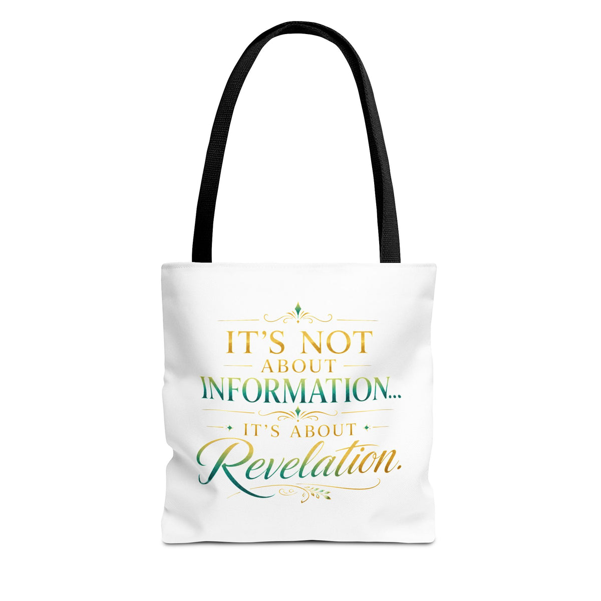 Bible Study Quote Tote Bag — "Studying the Bible is not about information, it's about revelation"