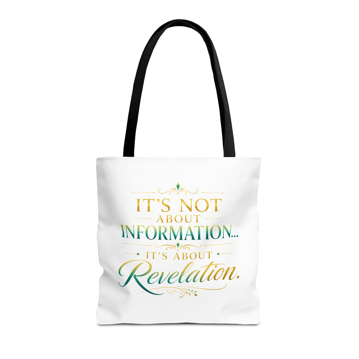 Bible Study Quote Tote Bag — "Studying the Bible is not about information, it's about revelation"