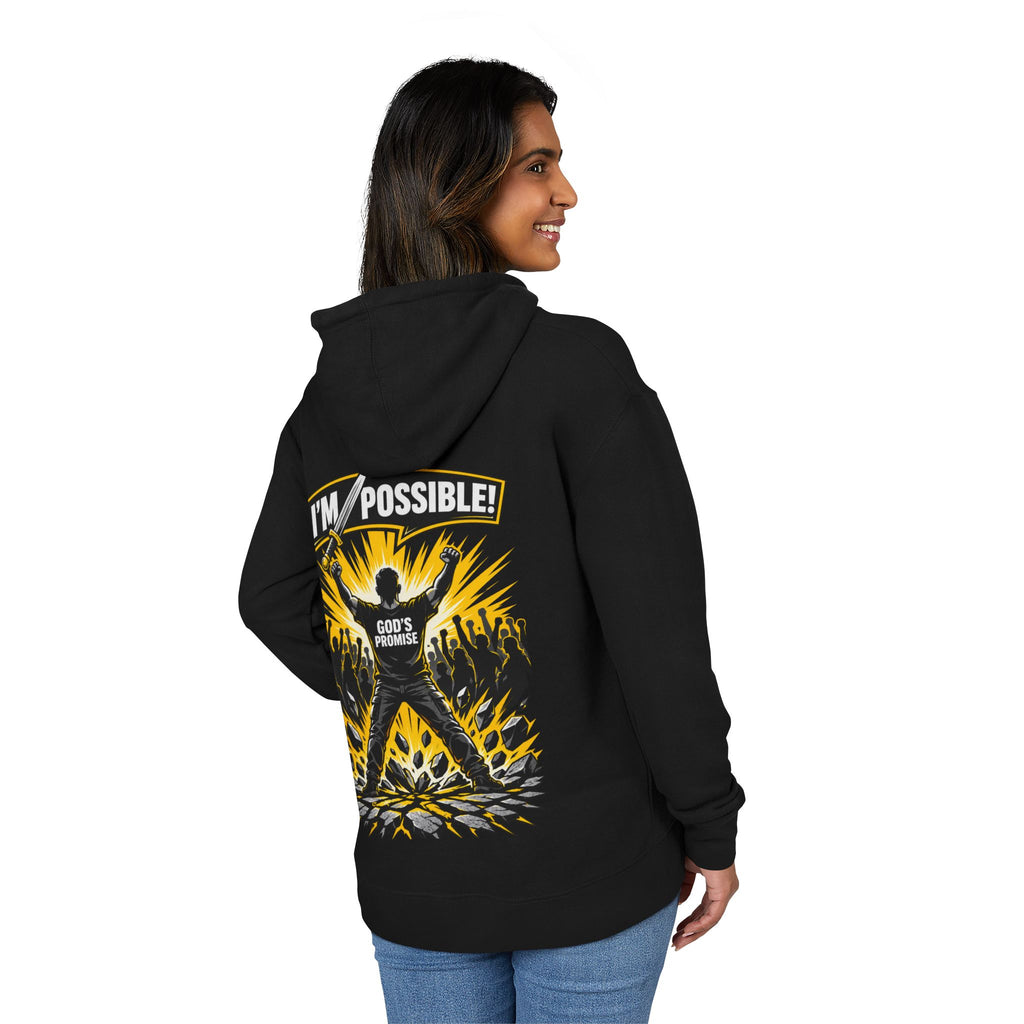 "I'm Possible" Gold-Print Christian Hoodie