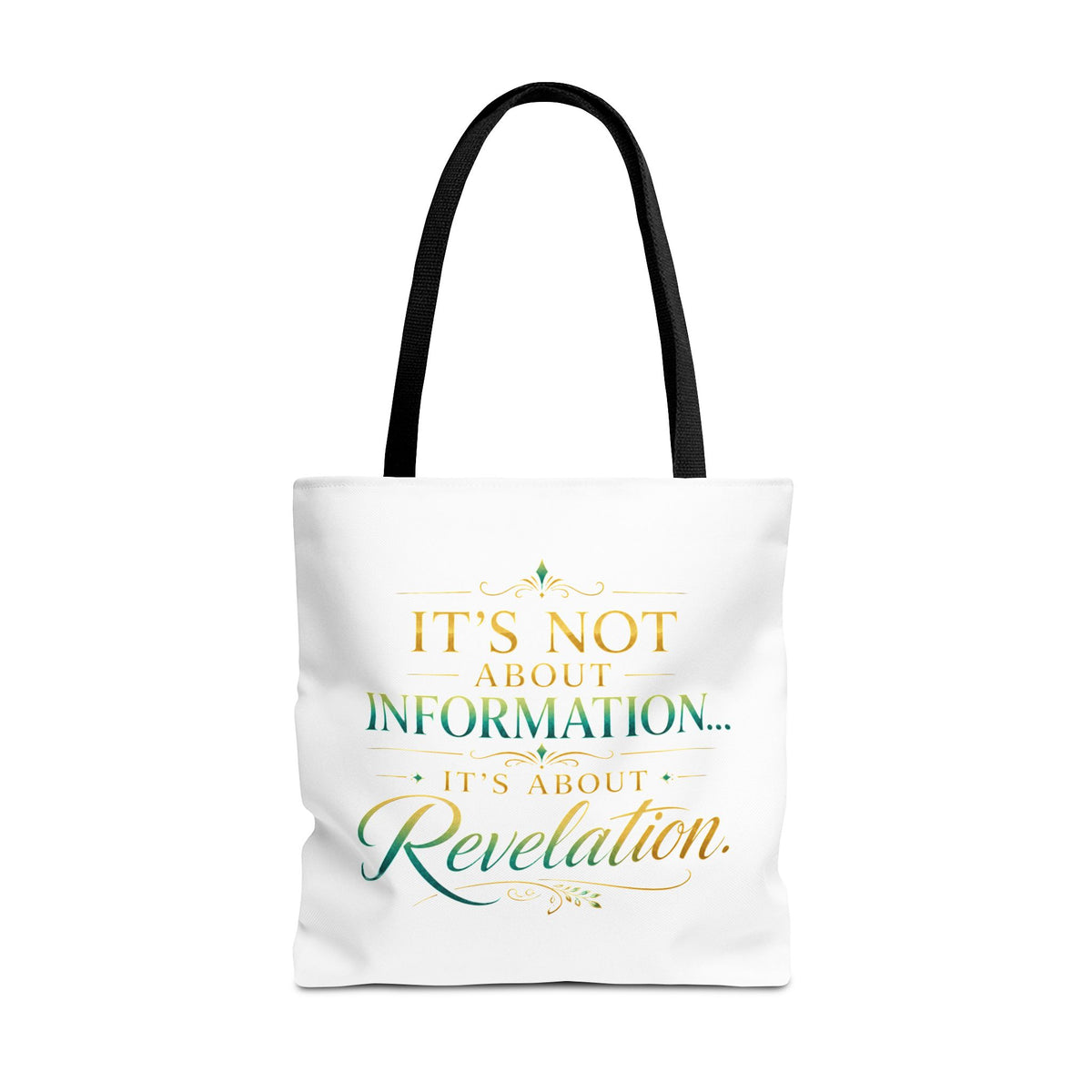 Bible Study Quote Tote Bag — "Studying the Bible is not about information, it's about revelation"