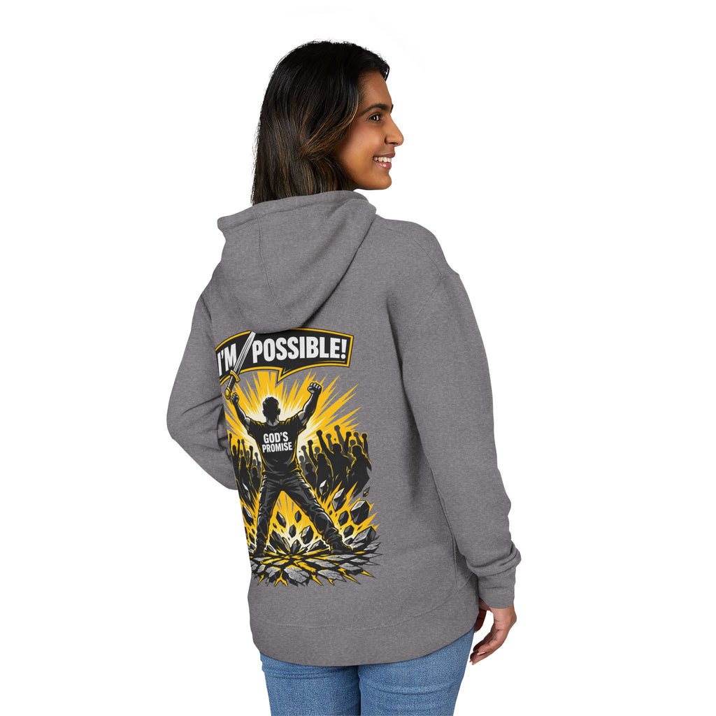 "I'm Possible" Gold-Print Christian Hoodie