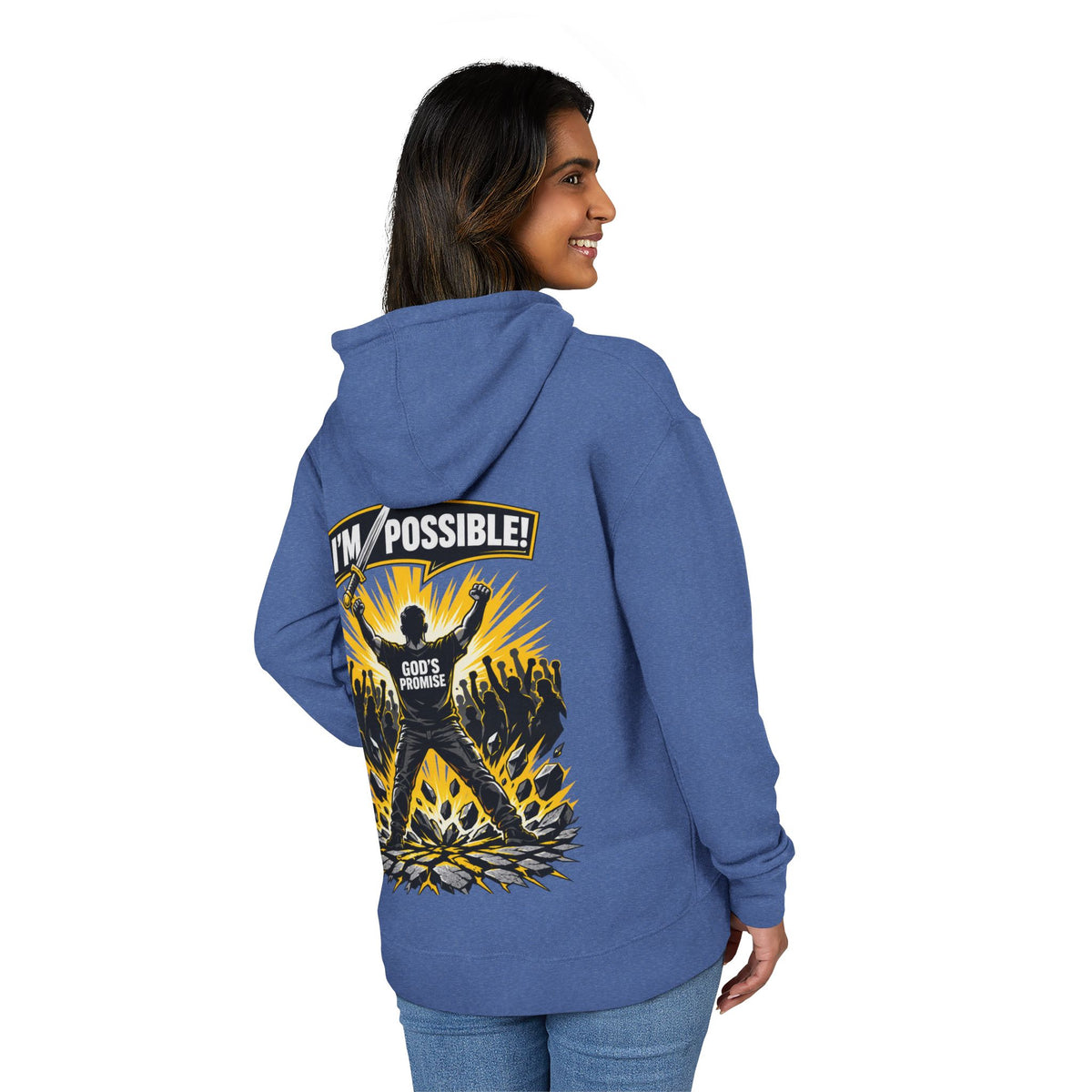 "I'm Possible" Gold-Print Christian Hoodie