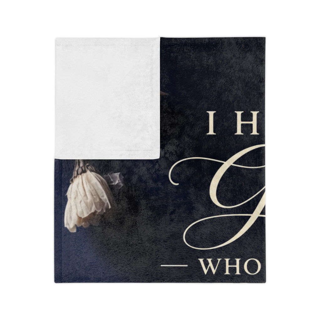 Navy Inspirational Scripture Blanket - "I Have a God Who Wants to Spend Time With Me" Velveteen Throw
