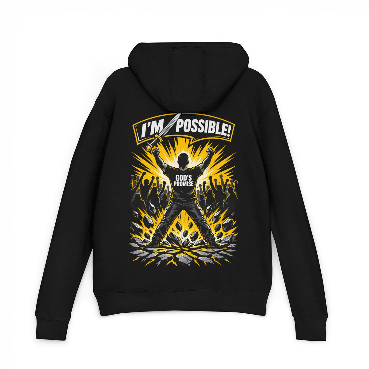 "I'm Possible" Gold-Print Christian Hoodie