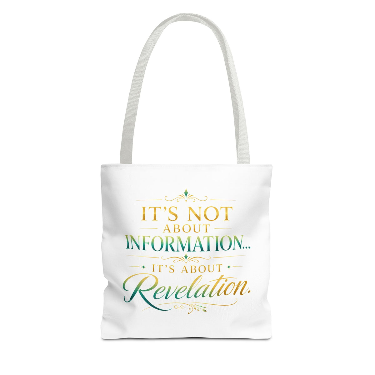 Bible Study Quote Tote Bag — "Studying the Bible is not about information, it's about revelation"