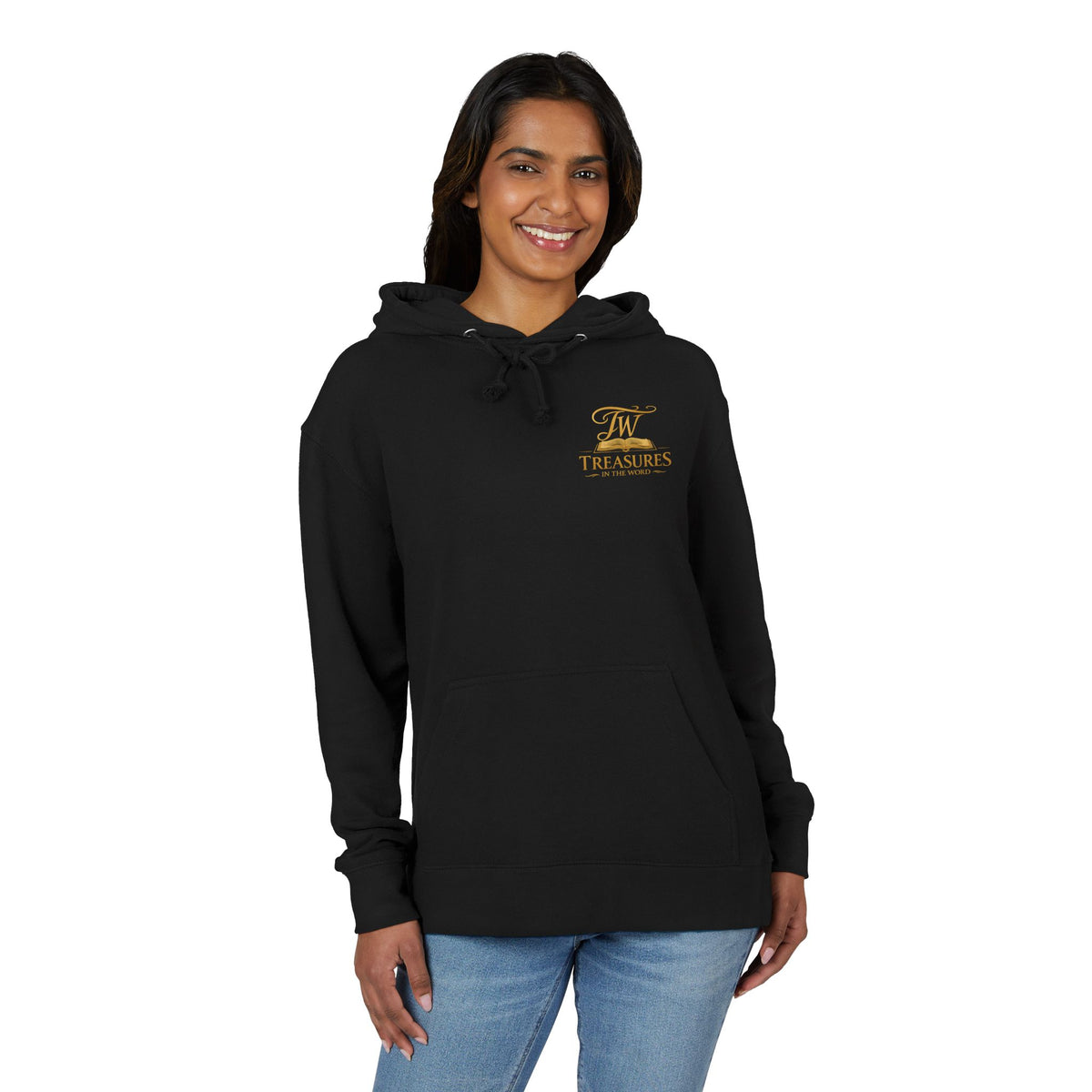 Hoodie — “My Natural + God’s Super = Supernatural” Gold-Print Christian Hoodie